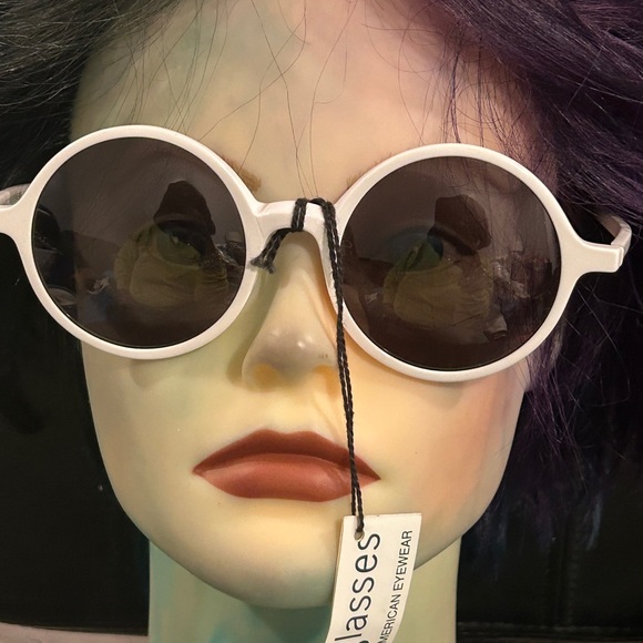 Vintage Anglo American Round White Sunglasses main image 6